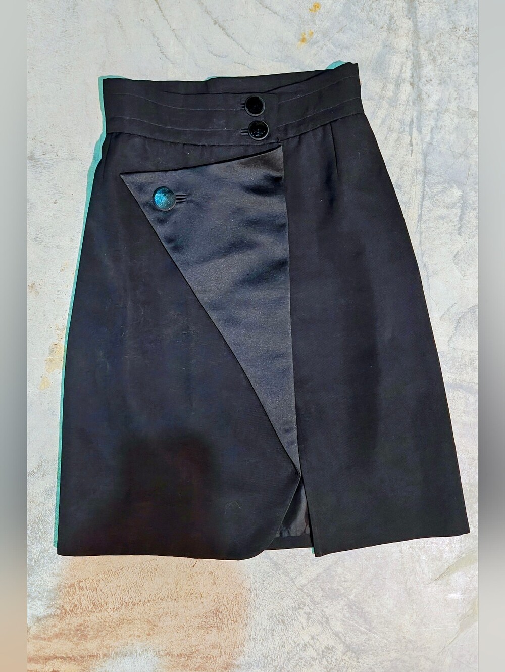 Authentic 1989 Yves Saint Laurent Rive Gauche Tailored Wool Skirt